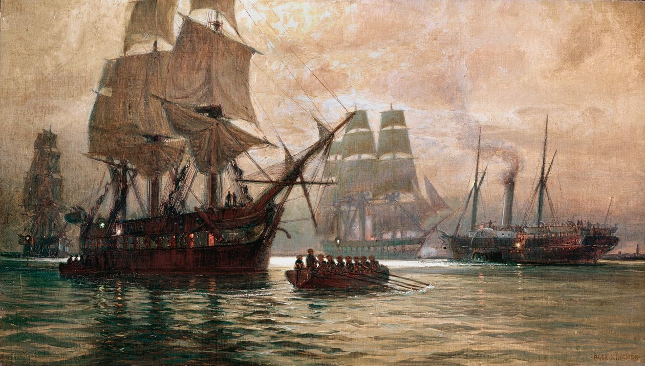 Österreichische Schiffe während der Blockade von Venedig von Alexander Kirchner