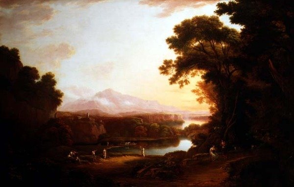 Italienische Landschaft mit tanzenden Bauern von Alexander Nasmyth