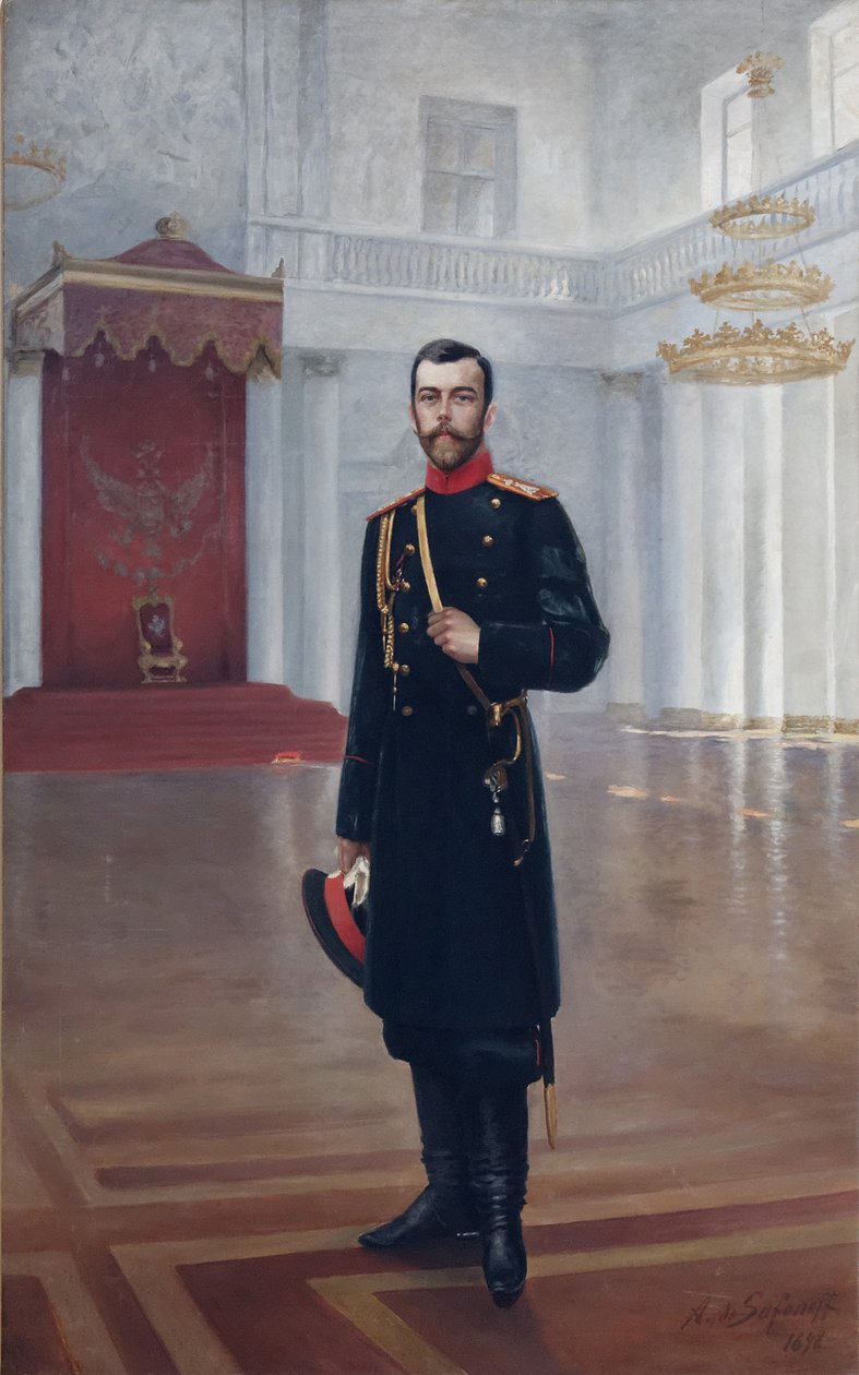 Porträt von Kaiser Nikolaus II. 1868-1918, 1898 von Alexander Petrovich Safonov