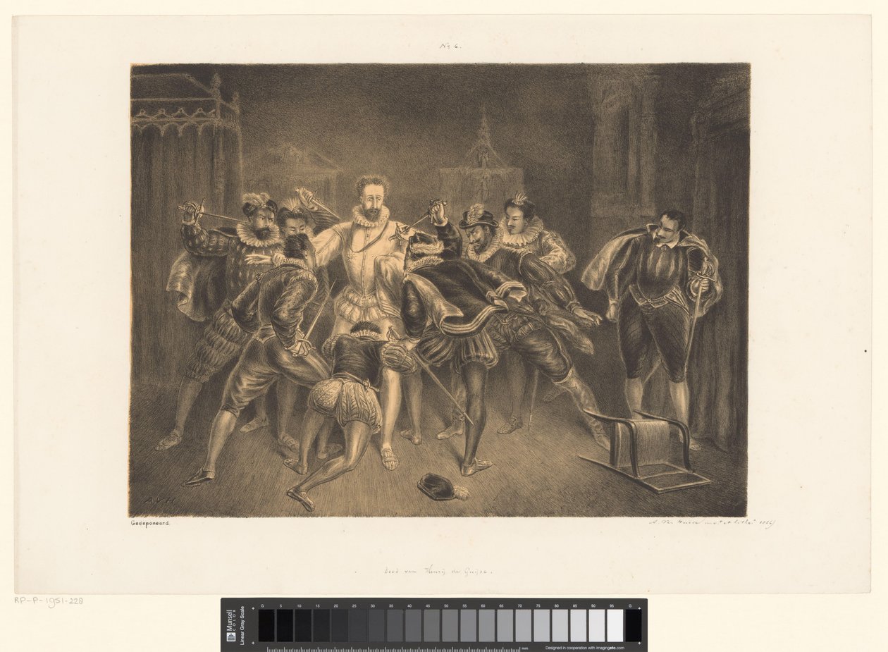 Mord an Heinrich von Guise von Alexander Ver Huell (signed by artist)