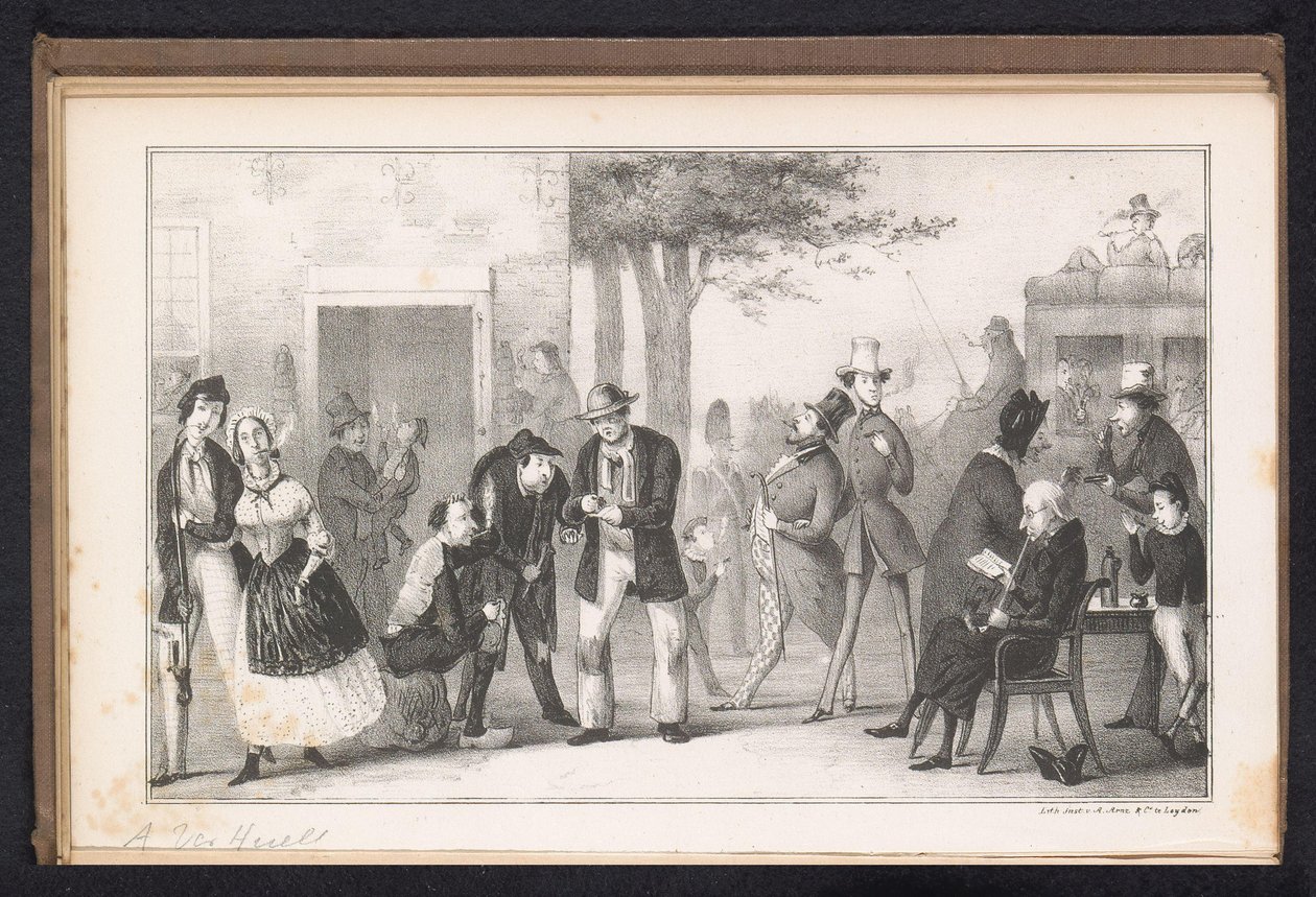Karikatur im Leidener Studentenalmanach, 1843 von Alexander Ver Huell