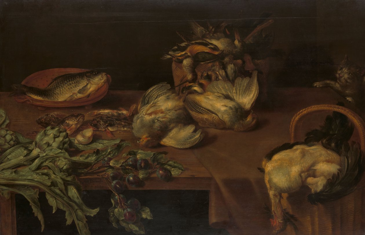 Stillleben mit Fisch, Hummer und Austern von Alexander van Adriaenssen