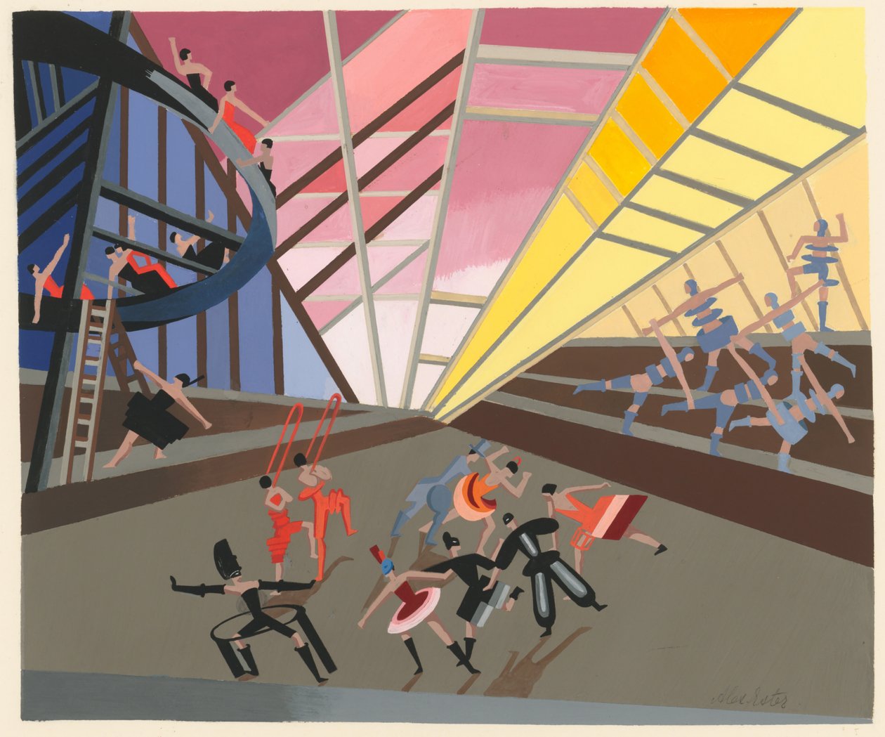 Bühnenbild aus dem Portfolio Décors de Théâtre, 1930 von Alexandra Alexandrowna Exter