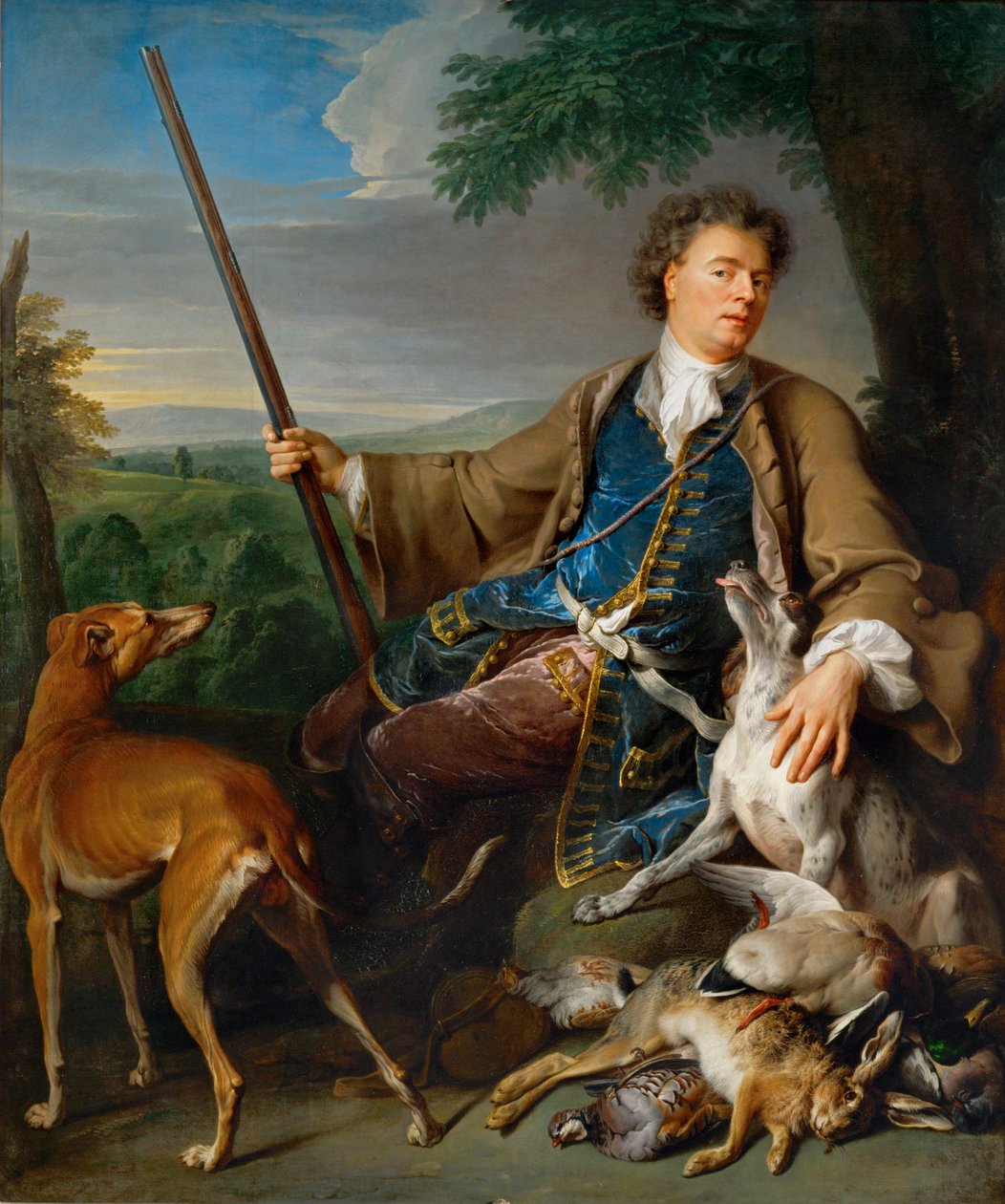 Porträt des Künstlers als Jäger, um 1699 von Alexandre Francois Desportes