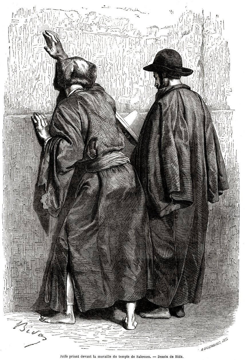 Juden beten vor der Klagemauer in Jerusalem von Alexandre Bida