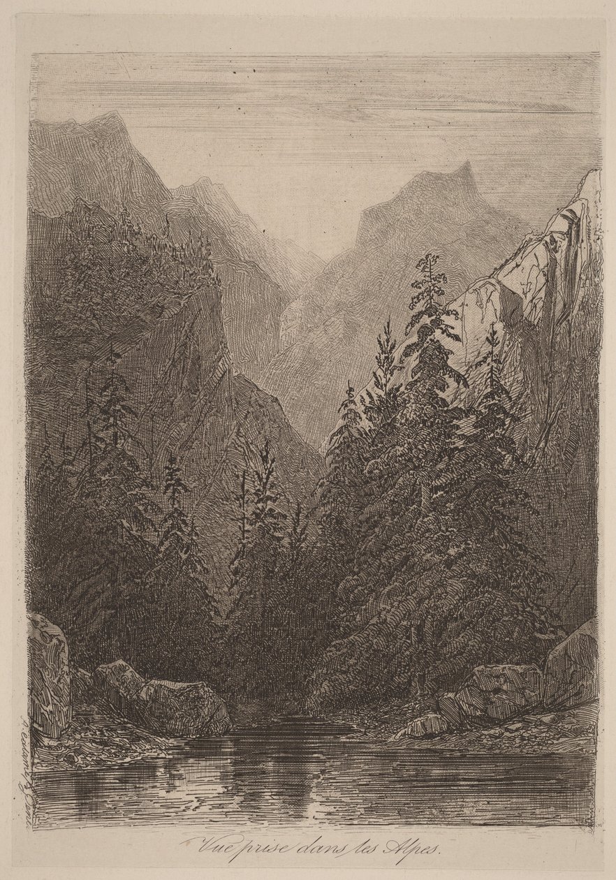Blick in die Alpen von Alexandre Calame