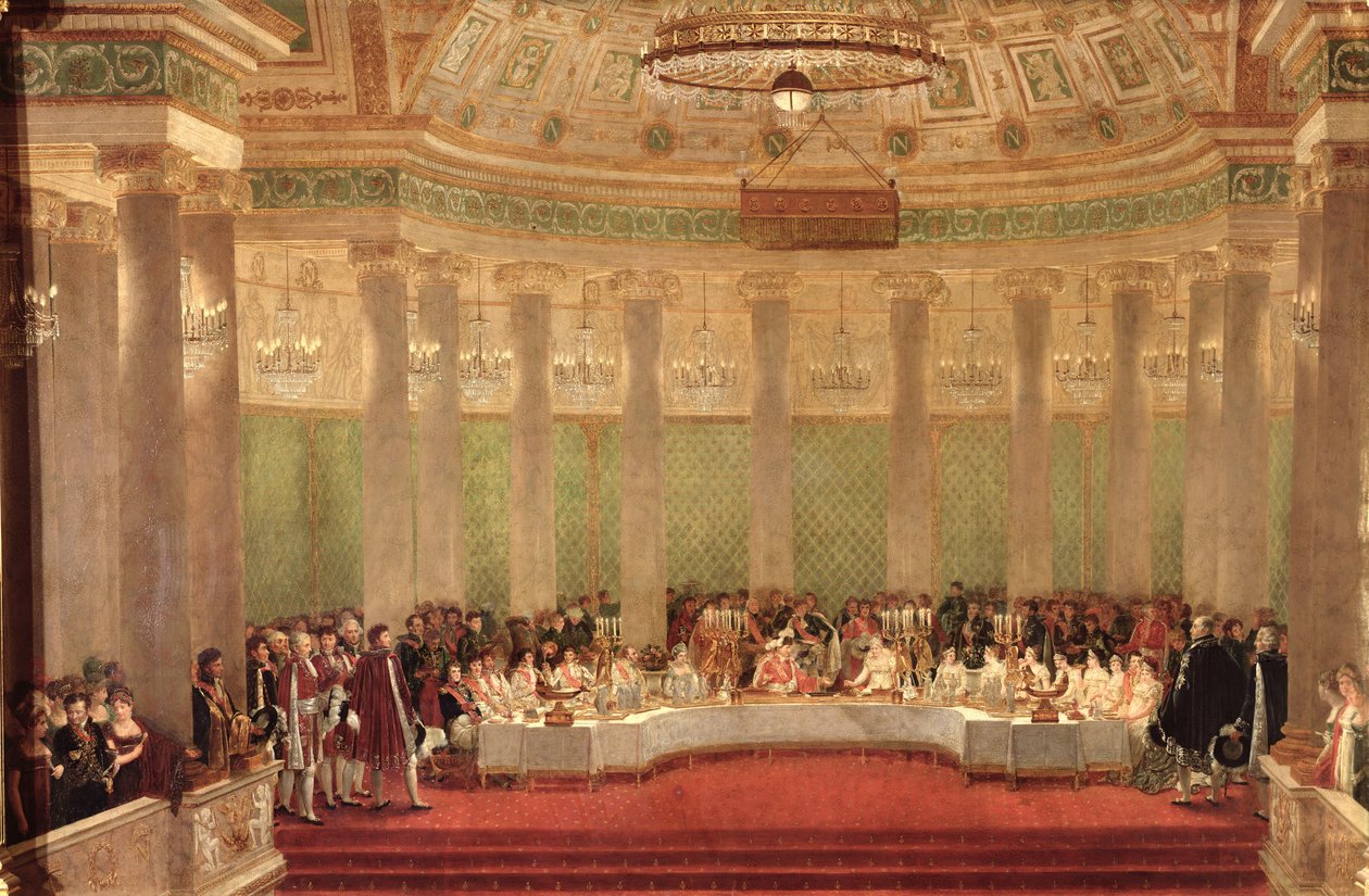 Das Bankett zur Hochzeit von Napoleon Bonaparte (1769-1821) und Marie-Louise de Habsbourg-Lorraine (1791-1847) 1810 von Alexandre Dufay
