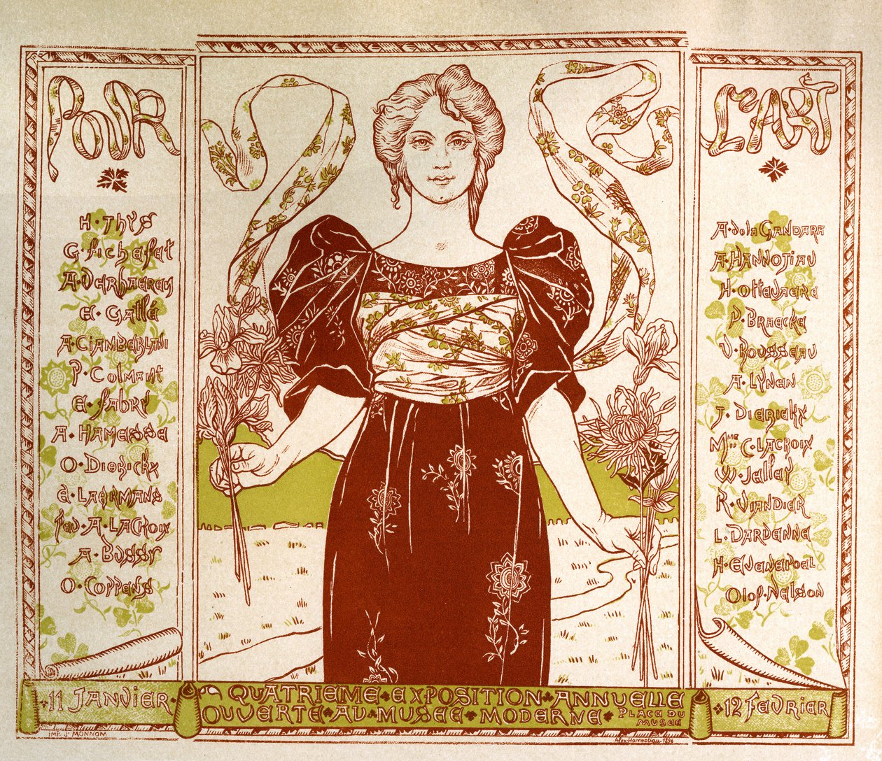 Jugendstilausstellung in Brüssel, ca. 1895-1897 (Plakat) von Alexandre Hannotiau
