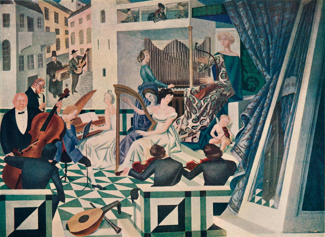 (Detail) Wanddekoration in einem Konzertsaal in einem Privathaus, um 1927 von Alexandre Jacovleff