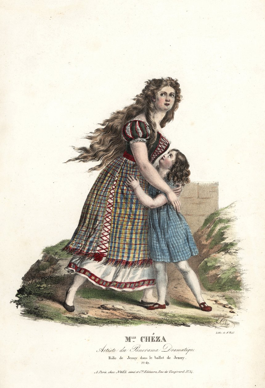 Ballerina Miss Marie Cheza als Jenny im Ballett-Pantomime Jenny von Jean-Louis Aumer, Panorama Dramatique von Alexandre Marie Colin