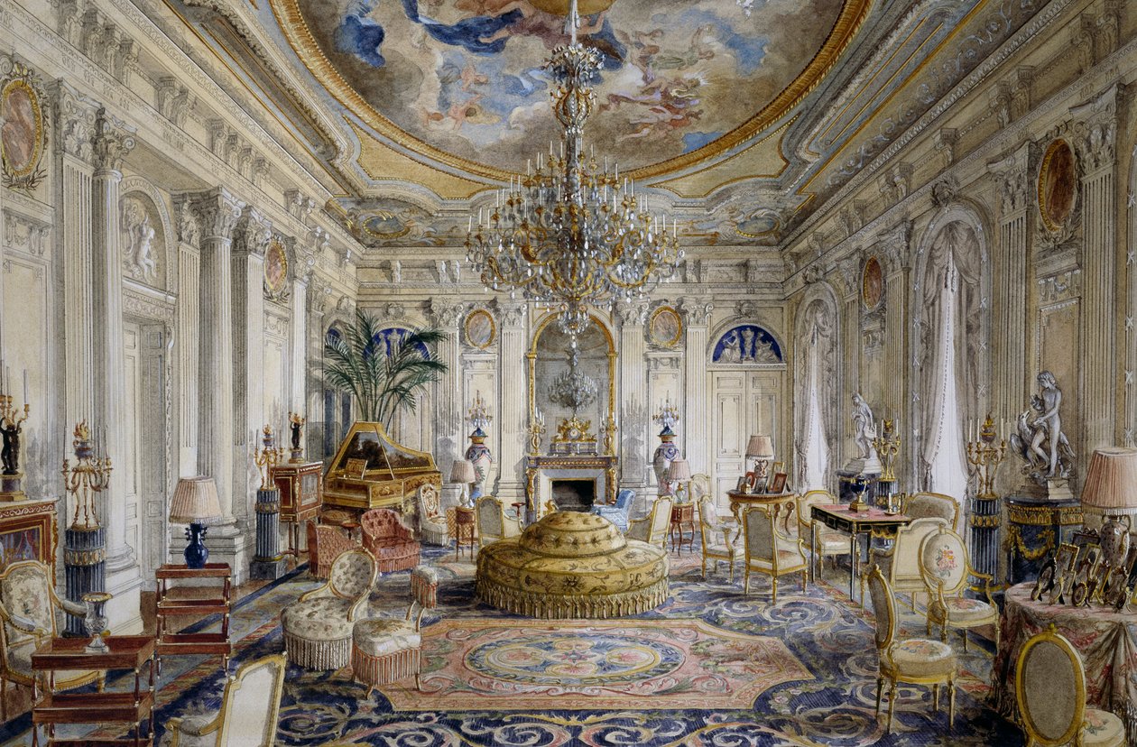 Großer Saal oder Louis XVI Stil Weißer Saal, Chateau de Ferrieres von Alexandre Serebriakoff