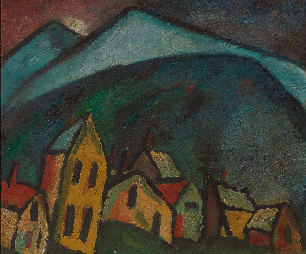 Berglandschaft mit Häusern, 1912 von Alexej von Jawlensky