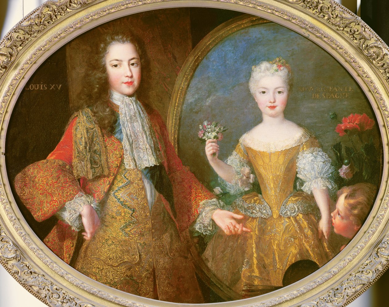 Louis XV (1710-74) und die Infantin von Spanien, Maria Ana Victoria (1718-81) c.1724 von Alexis Simon Belle
