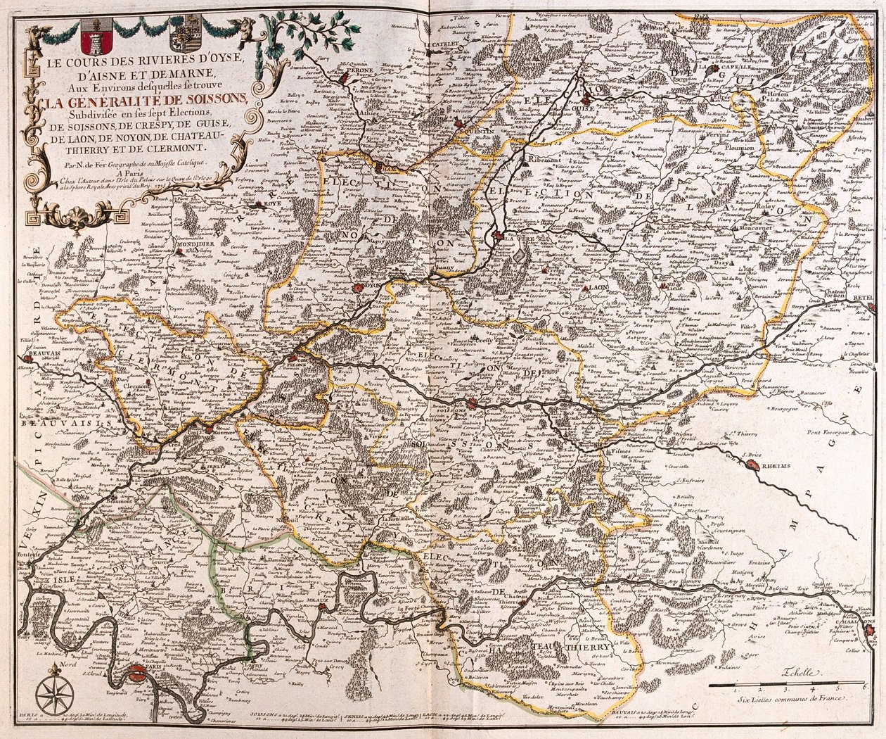 Der Fluss Oise, Aisne und Marne, Frankreich von Alexis Hubert Jaillot