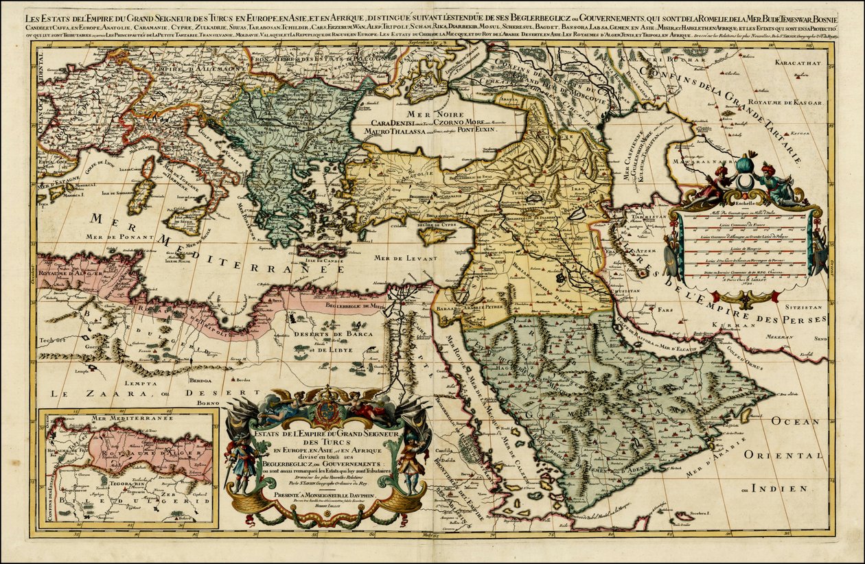 1692 Karte des Türkischen Reiches in Europa, Asien und Afrika von Alexis Hubert Jaillot