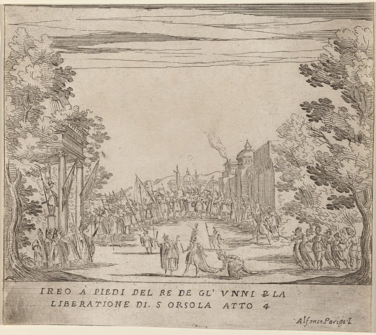 Jereo vor dem König der Hunnen zur Befreiung der Heiligen Ursula von Alfonso Parigi II