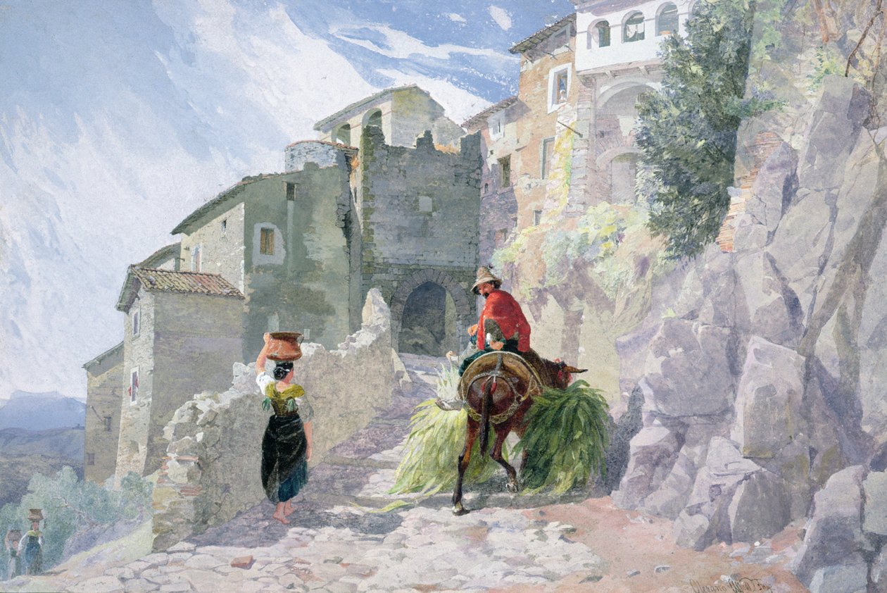Das Kloster San Rocco, Olevano, 19. Jahrhundert von Alfred Downing Fripp