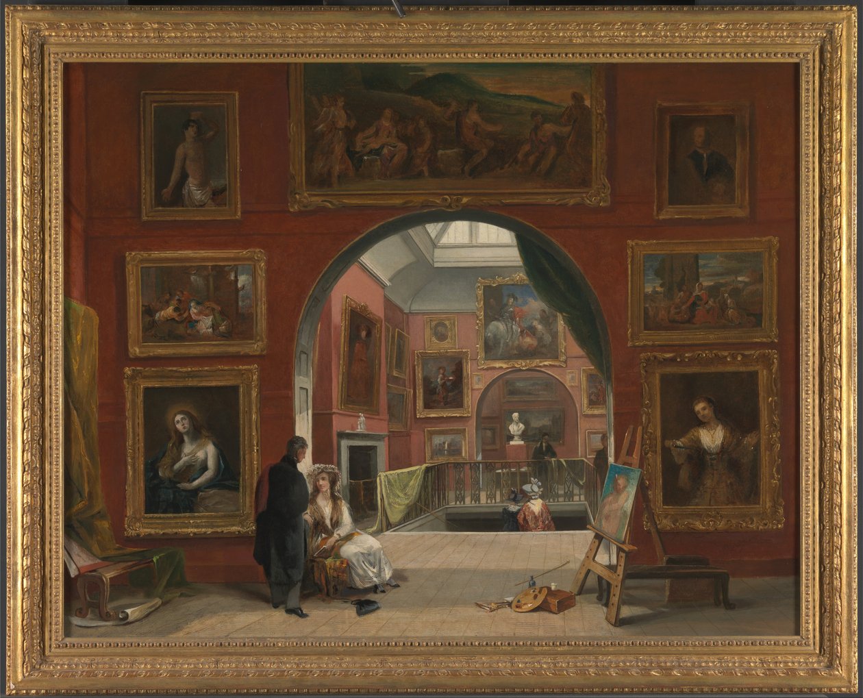Innenansicht der British Institution Old Master Exhibition, Sommer 1832 von Alfred Woolmer