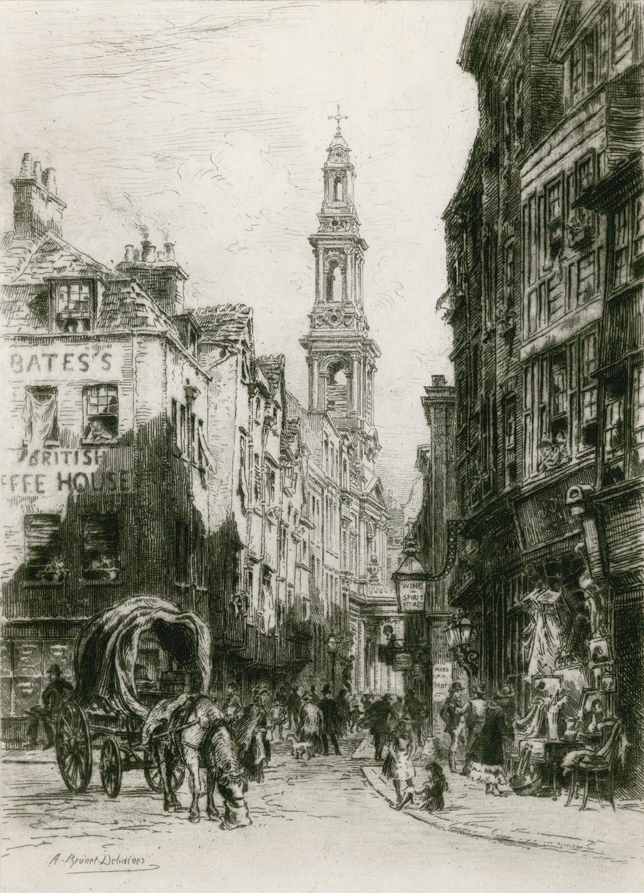 Drury Lane, London von Alfred-Louis Brunet-Debaines