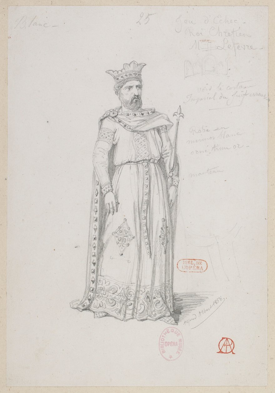 La magicienne - Kostümentwürfe - Schachspiel, christlicher König, M. Lefèvre von Alfred Albert