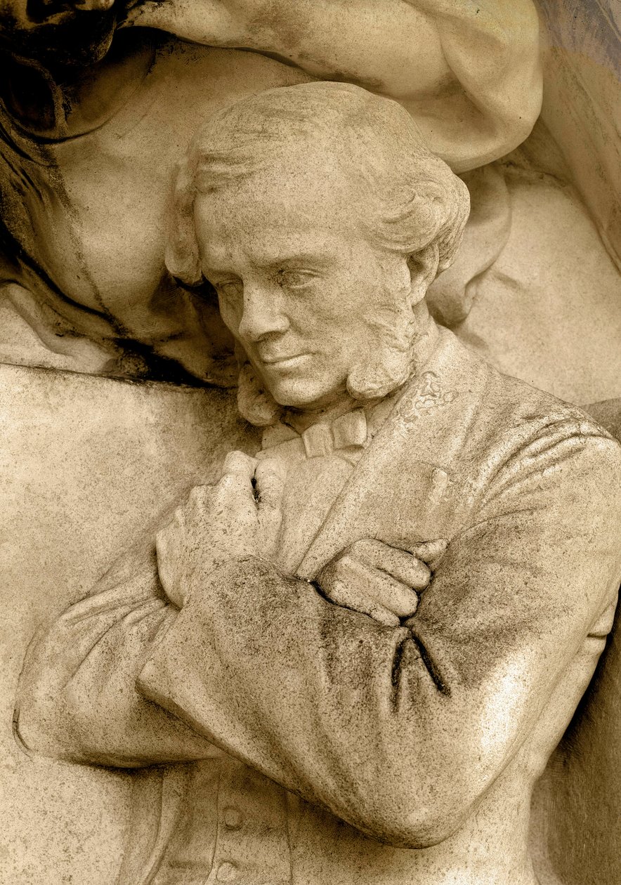 Detail einer Skulptur des Komponisten César Franck von Alfred Charles Lenoir