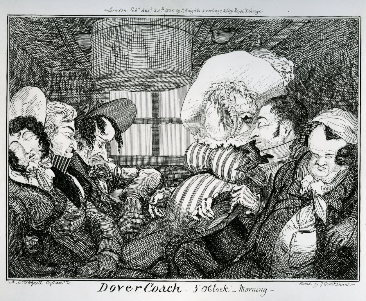 Dover Coach, 5 Uhr morgens, geätzt von George Cruikshank, 1826 von Alfred Crowquill