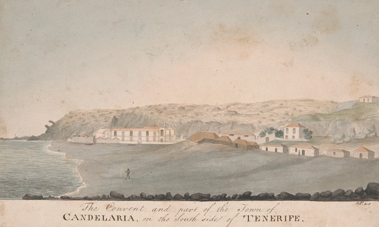 Das Kloster und ein Teil der Stadt Candelaria, auf der Südseite von Teneriffa von Alfred Diston