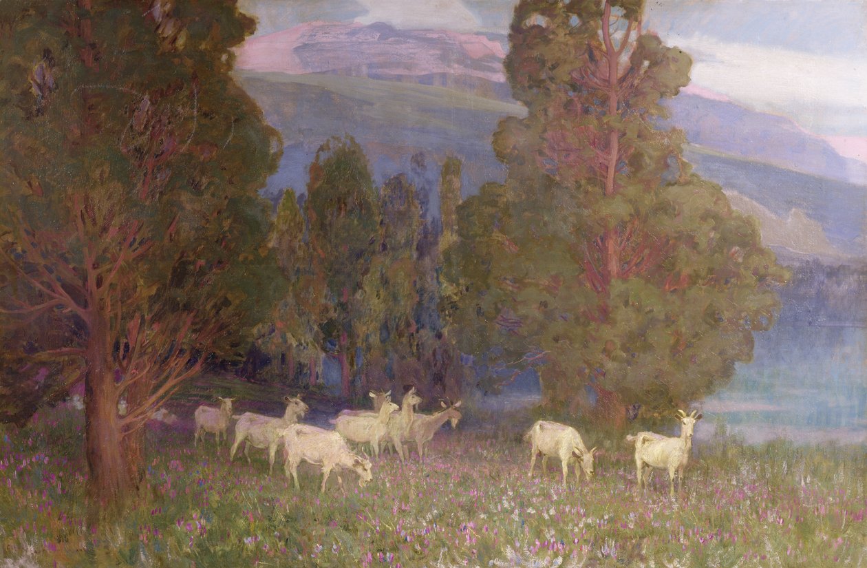 Früher Morgen auf dem Monte Mottarone, Lago Maggiore von Alfred East