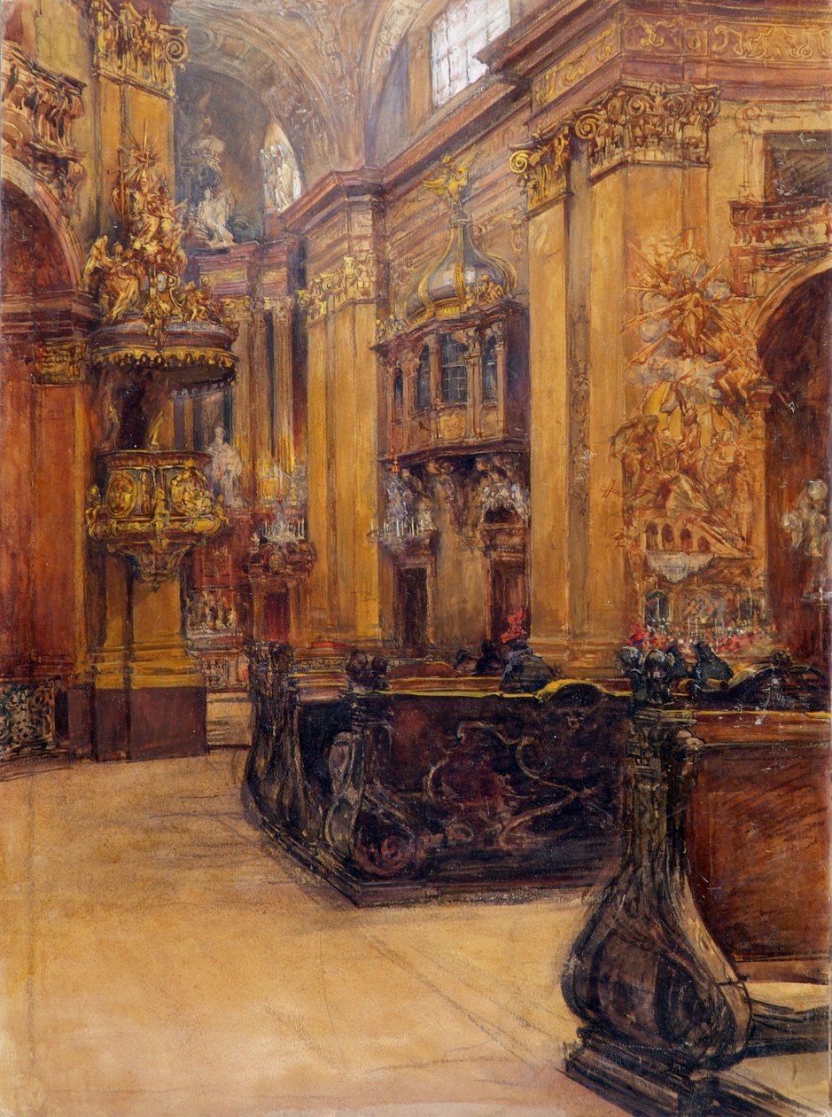 Das Innere der Peterskirche in Wien von Alfred Edler von Pflügl