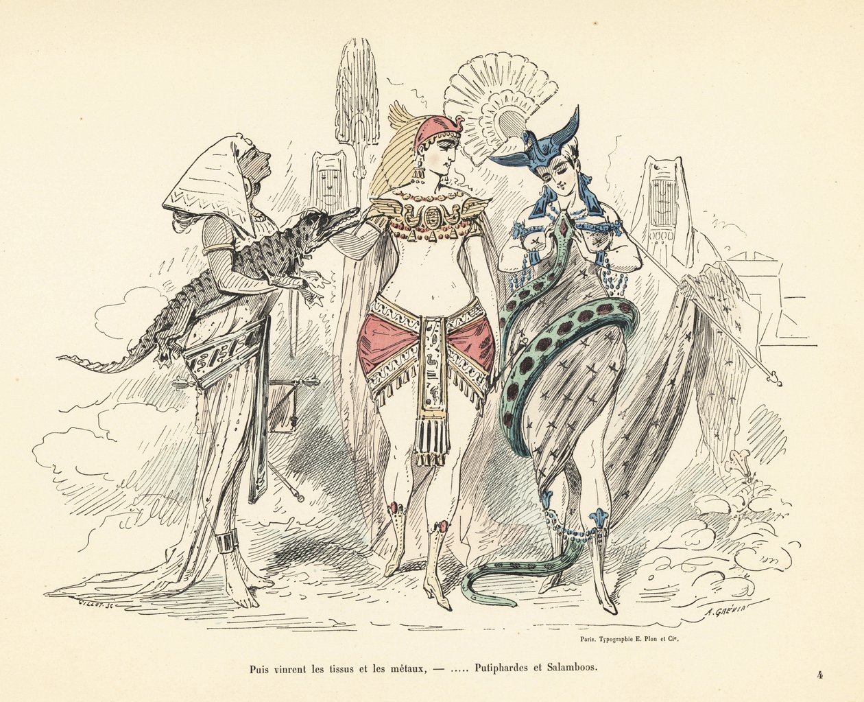 Salammbo und Potiphars Frau in exotischen Outfits, Karthago, 3. Jahrhundert von Alfred Grevin