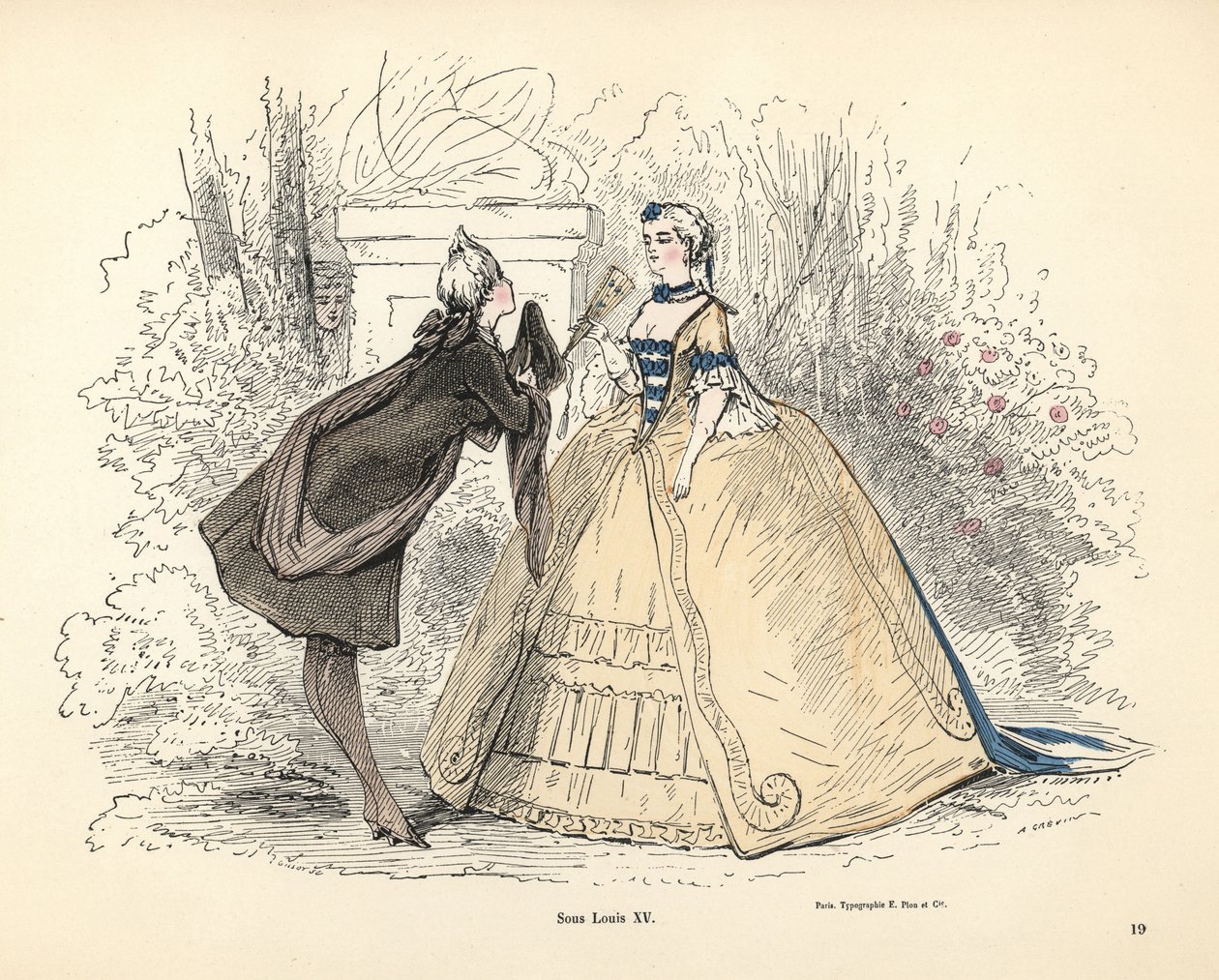 Frauenkostüm zur Zeit von König Ludwig XV. von Frankreich von Alfred Grevin