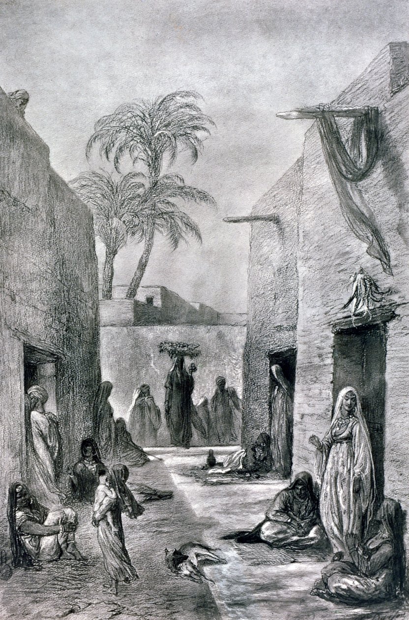 Eine Straße mit ägyptischen Tänzerinnen, Ägypten von Alfred Henri Darjou