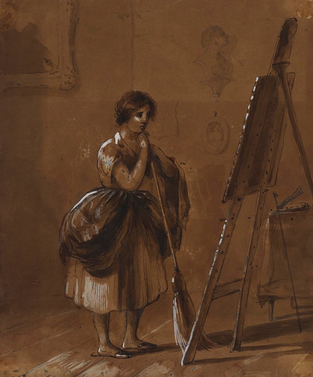 Atelier des Künstlers. Der Kritiker. von Alfred Jacob Miller