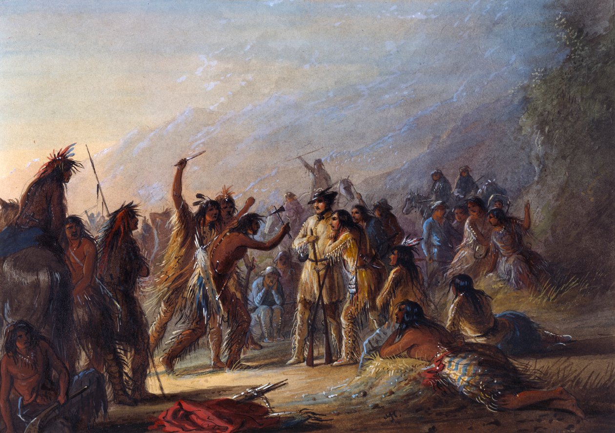 Angriff der Crow-Indianer von Alfred Jacob Miller