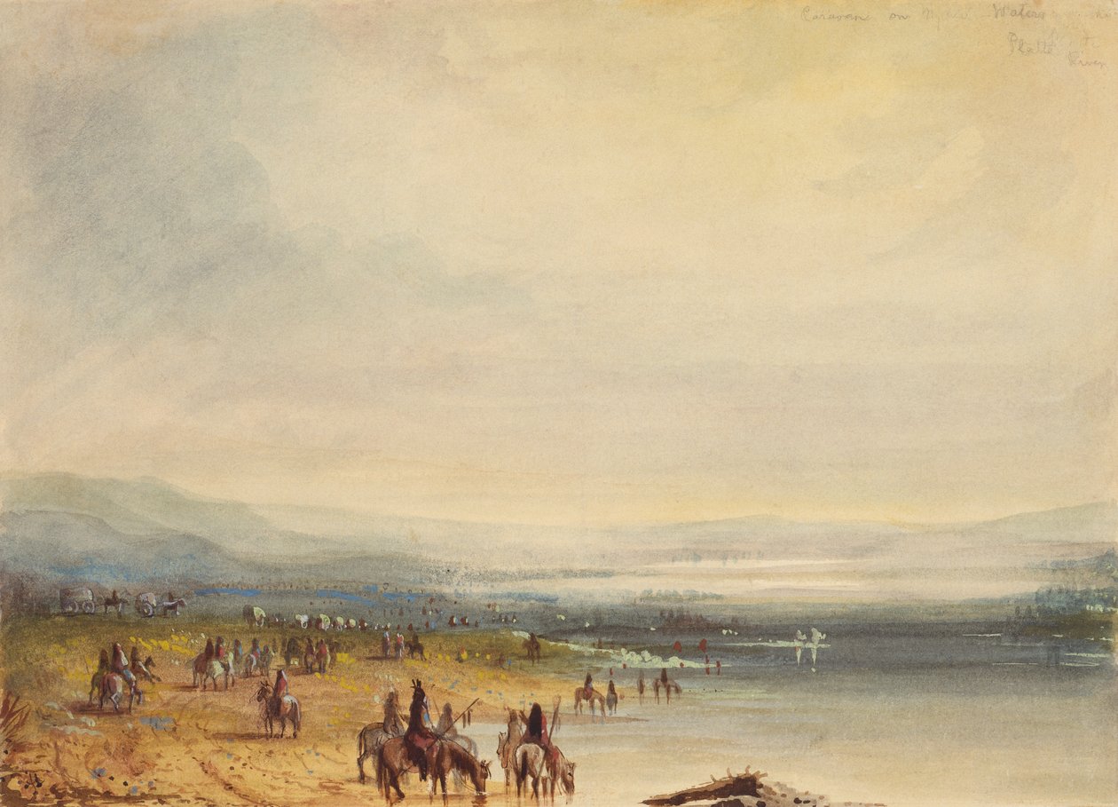 Karawane am Platte River, ca. 1837 von Alfred Jacob Miller