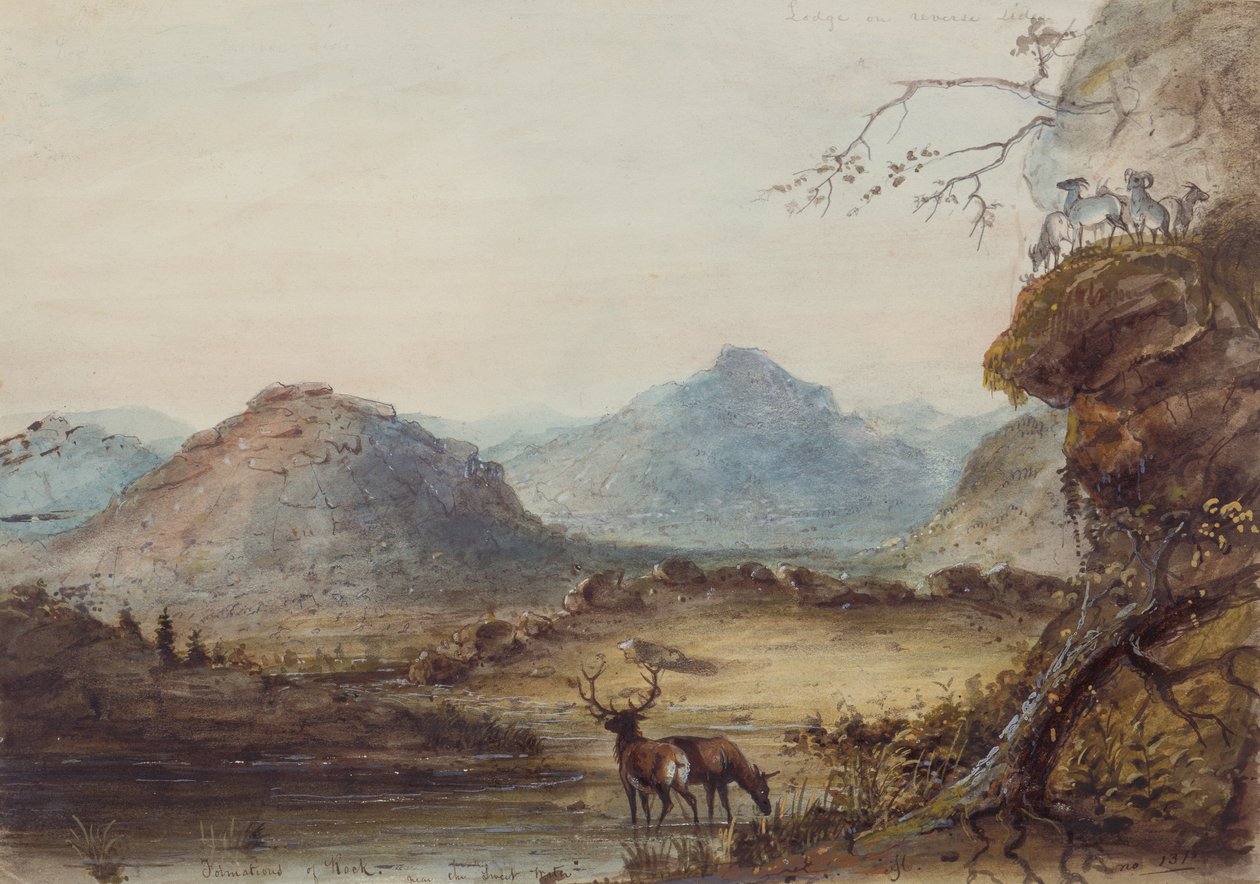 Felsformationen in der Nähe des Sweet Water, um 1837 von Alfred Jacob Miller