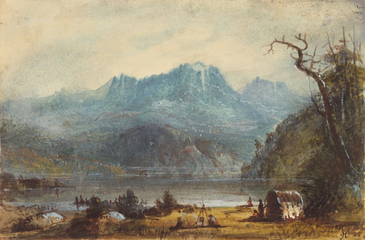 Seeszene, Wild River Mountains, ca. 1837 von Alfred Jacob Miller