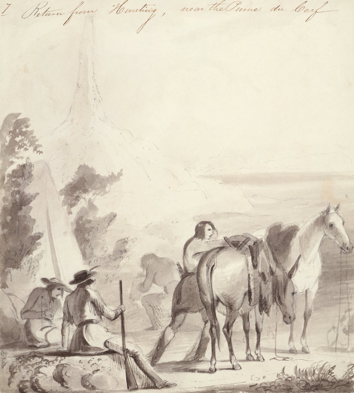 Rückkehr von der Jagd, ca. 1837 von Alfred Jacob Miller