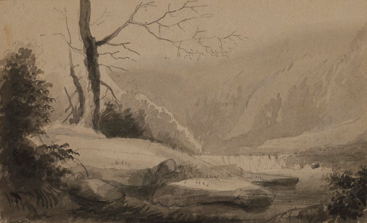 Ansicht von Bach und Bergen von Alfred Jacob Miller