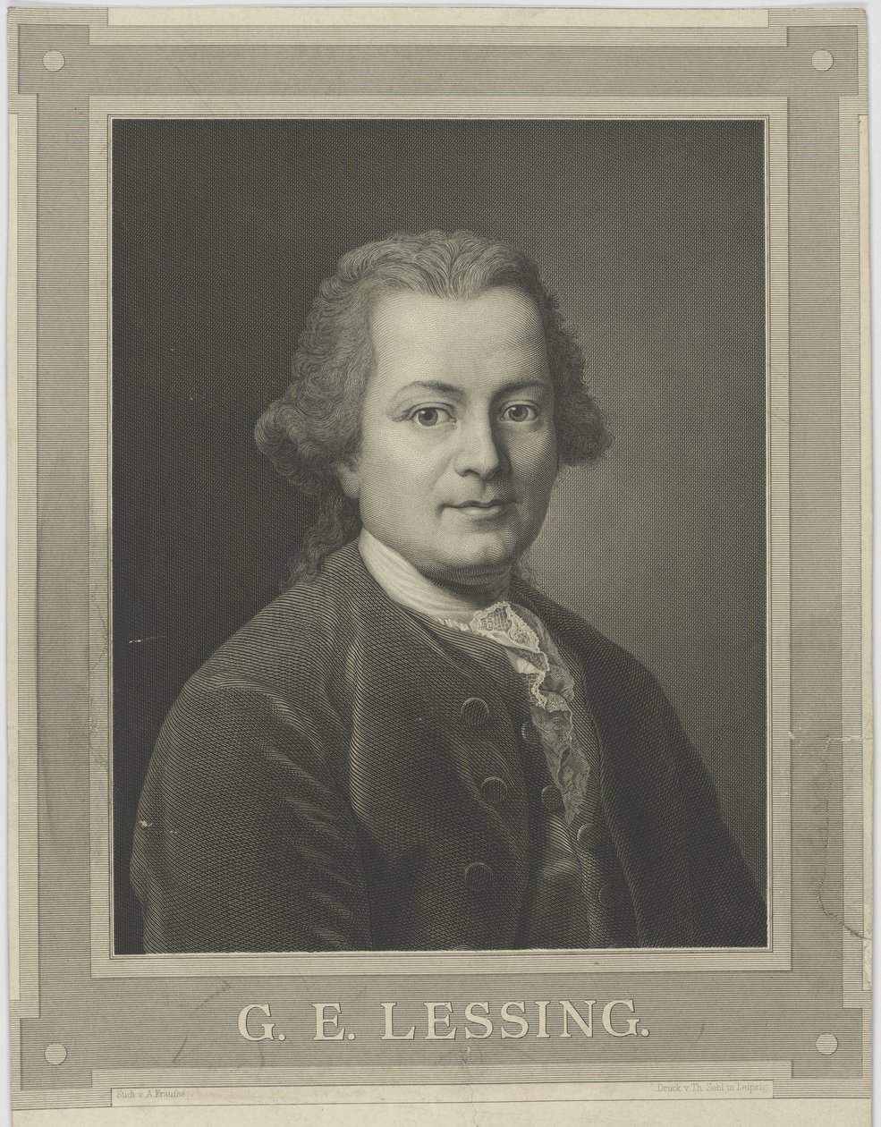 Porträt von Gotthold Ephraim Lessing 1729-1781, um 1840 von Alfred Kraufse