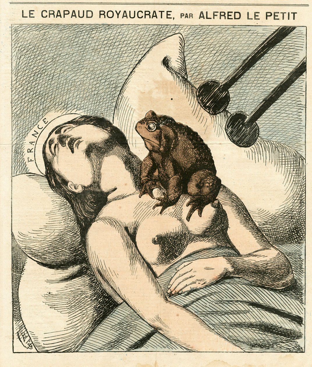 Titelblatt von „Le Grelot“, Nummer 92, Satirisch in Farben von Alfred Le Petit