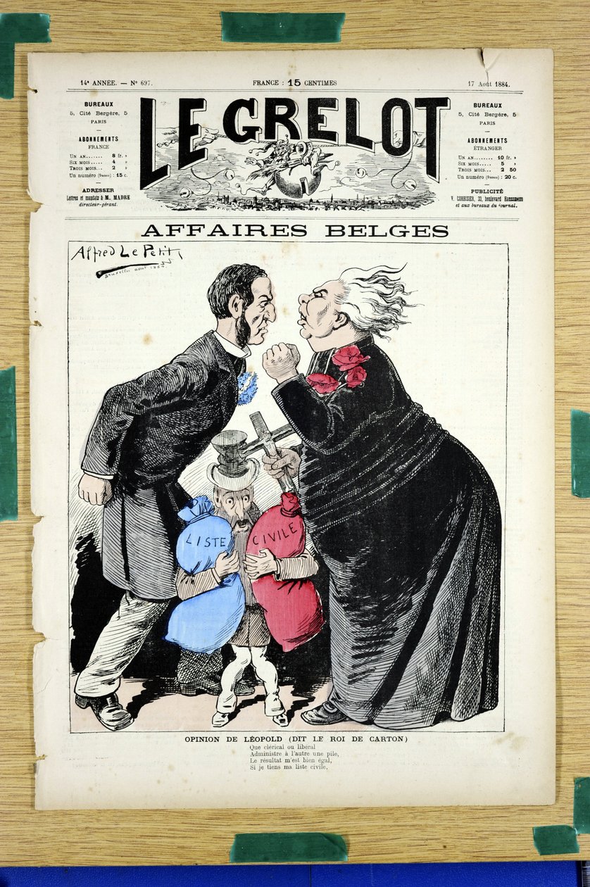Cover von „Le Grelot“, Nummer 697, Satire in Farben von Alfred Le Petit