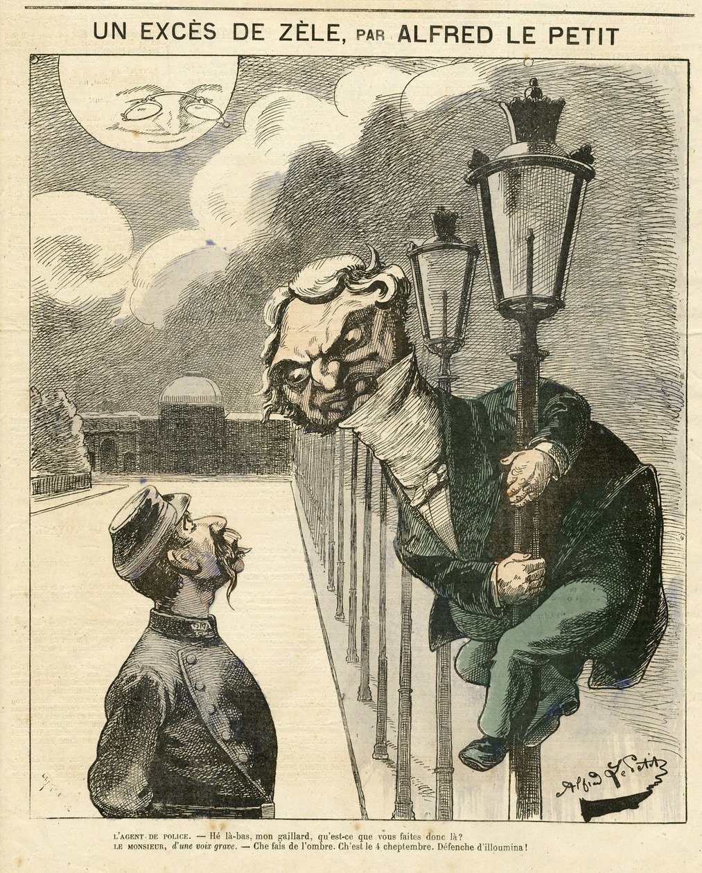 Illustration von Alfred Le Petity für das Cover von Le Grelot von Alfred Le Petit