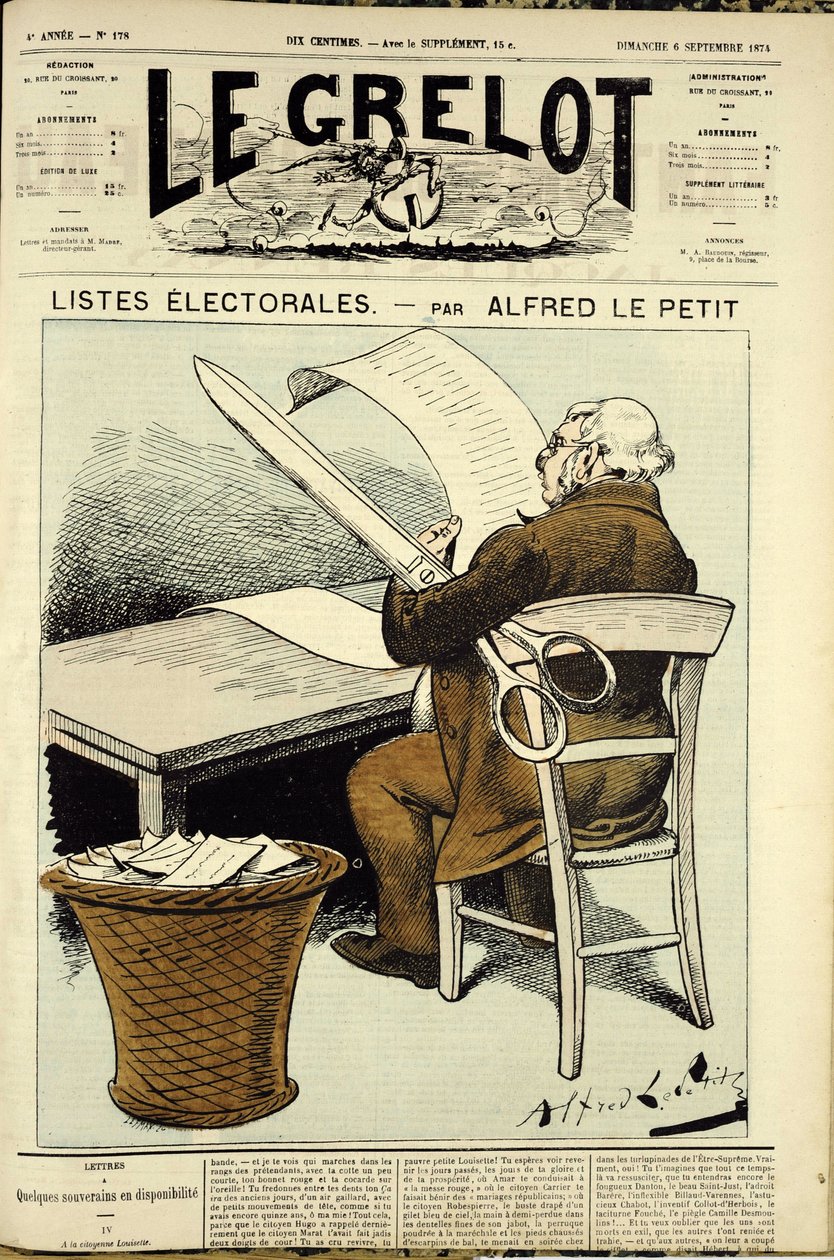 Illustration für das Cover von Le Grelot, Nr. 178 von Alfred Le Petit