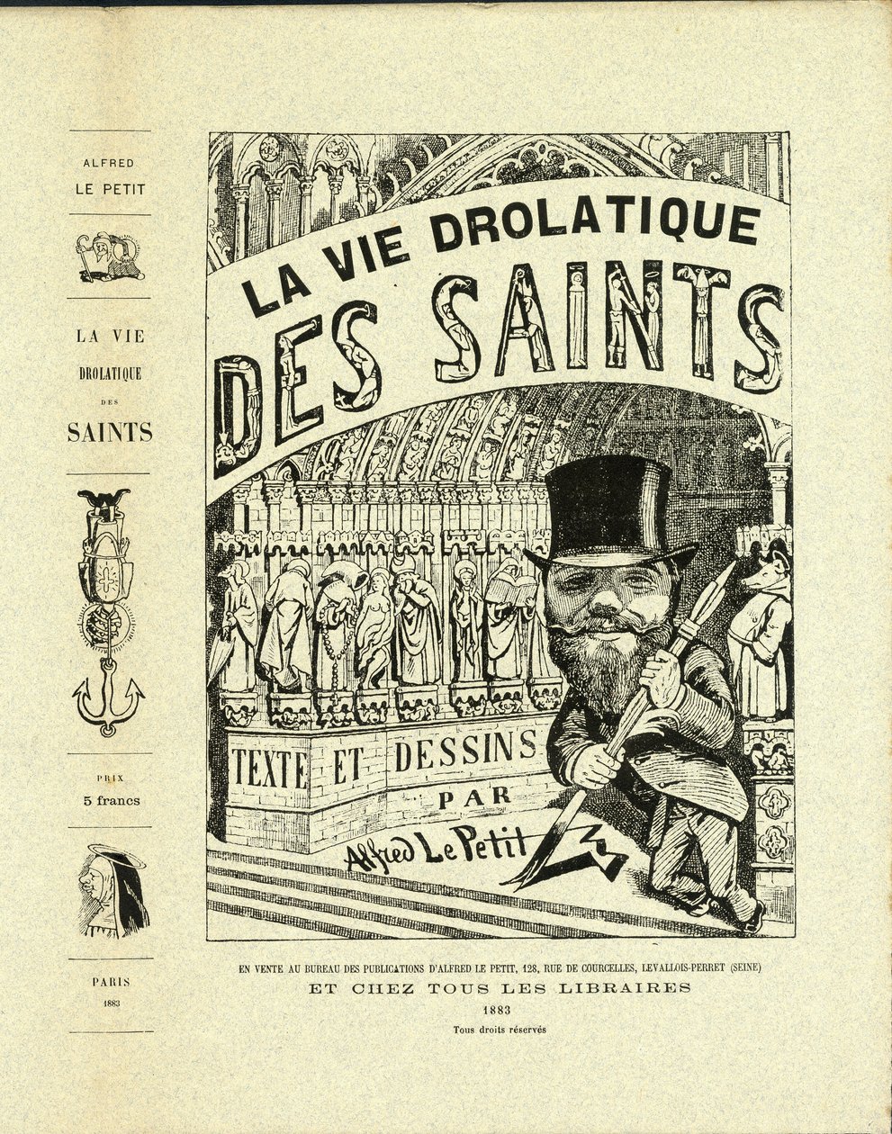 Illustration von Alfred Le Petit in Das Drolatische Leben der Heiligen - Zeichner, Selbstporträt - Heilige - Le Petit Alfred von Alfred Le Petit