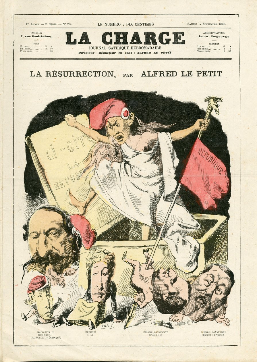 La Charge (1870), Nummer 23, Satirisch in Farben von Alfred Le Petit