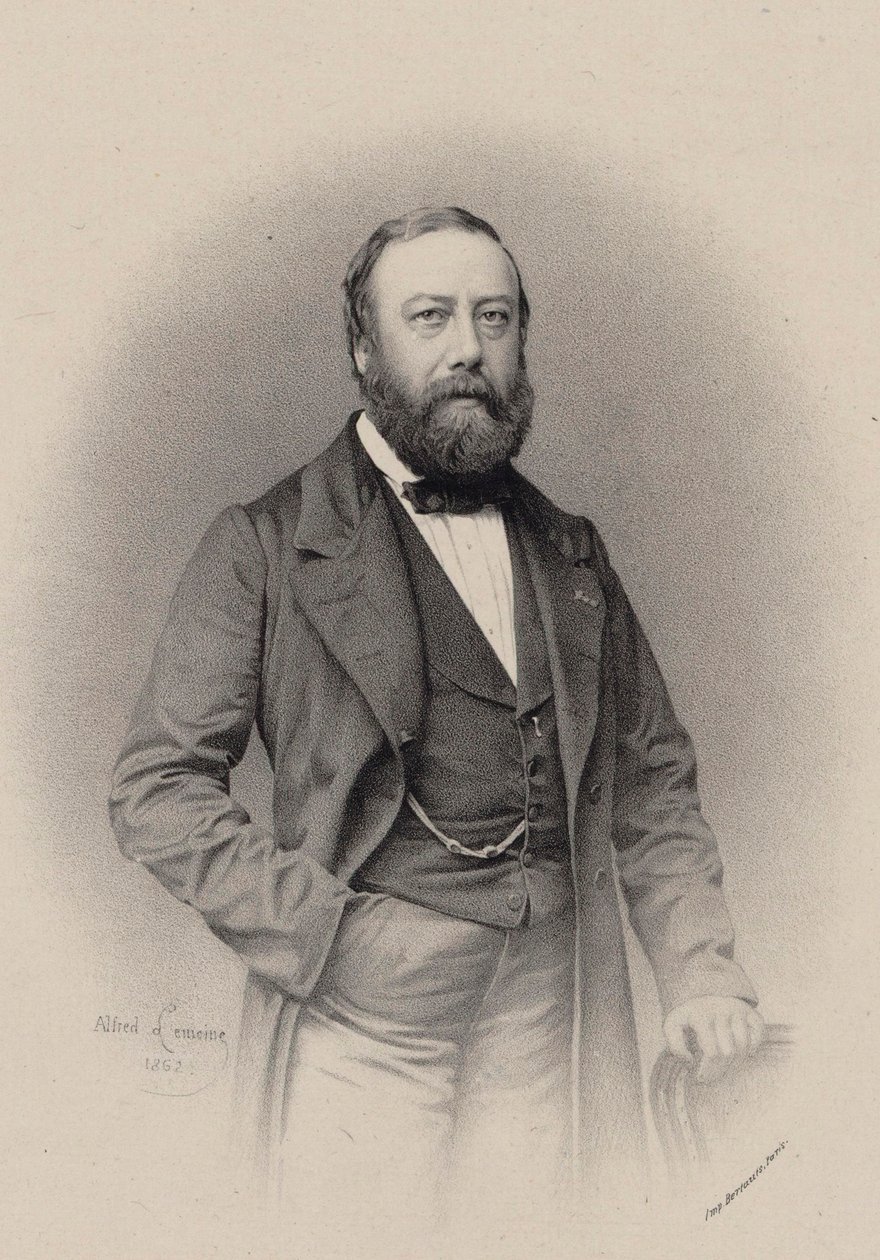 Porträt des Komponisten und Chansonniers Gustave Nadaud 1820-1893, 1862 von Alfred Lemoine