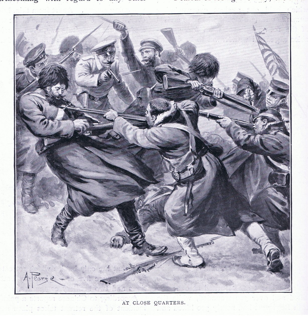 Im Nahkampf, Illustration aus Cassells Geschichte des Russisch-Japanischen Krieges Band 1, ca. 1900 von Alfred Pearse