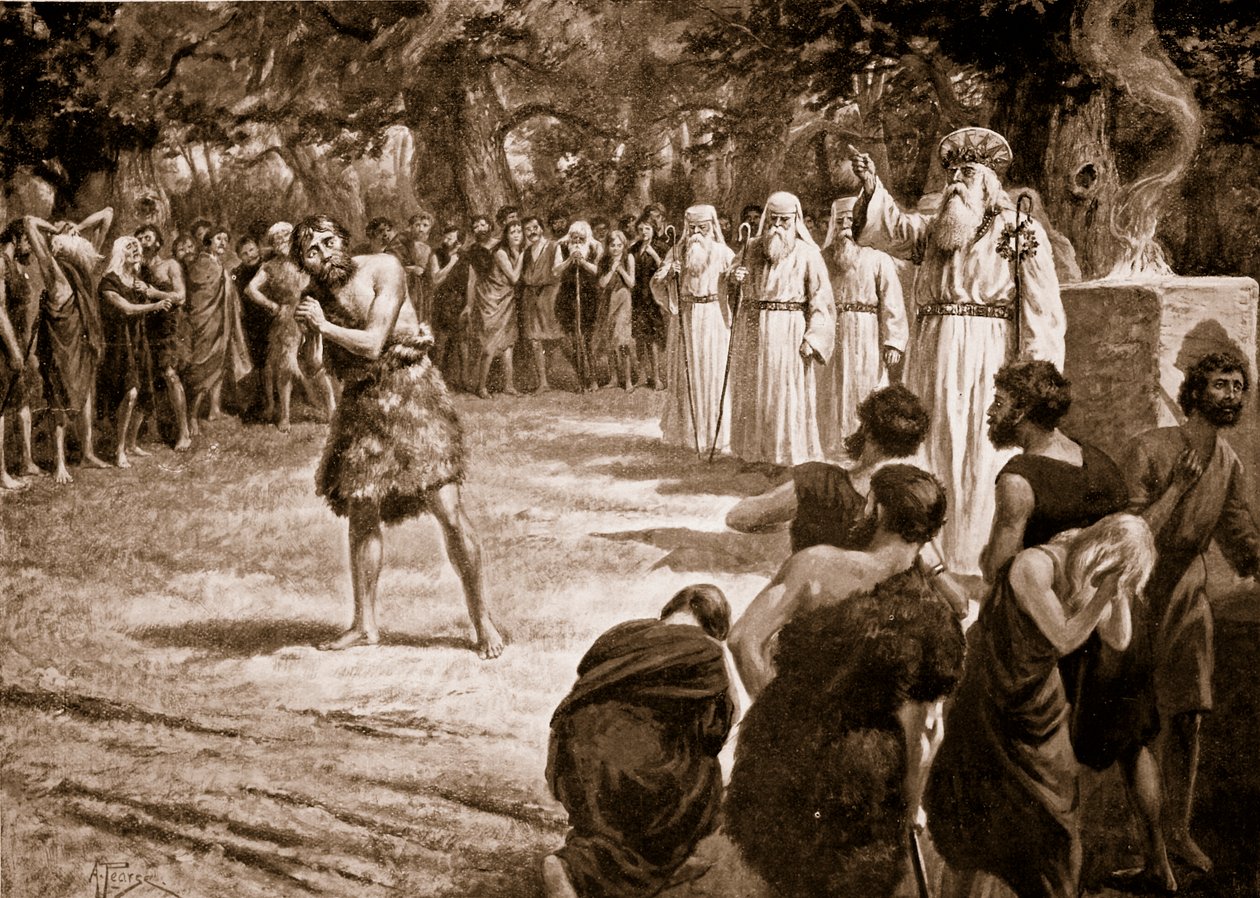Gerechtigkeit wird von den Druiden verteilt, Illustration aus 