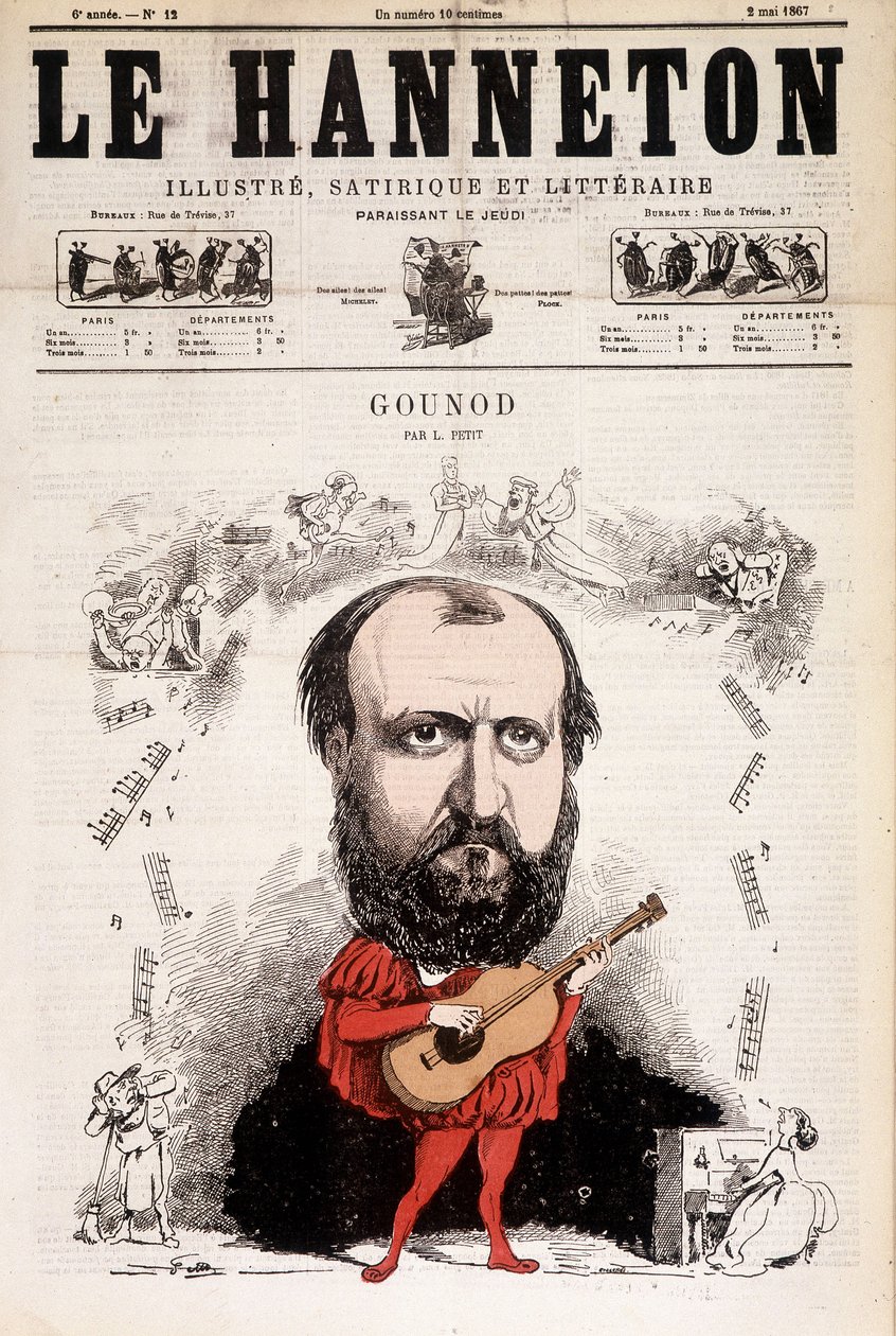Der Mai 1867 Chabiner. Karikatur von Charles Gounod (1818 - 1893), französischer Komponist. von Alfred le Petit. von Alfred Petit